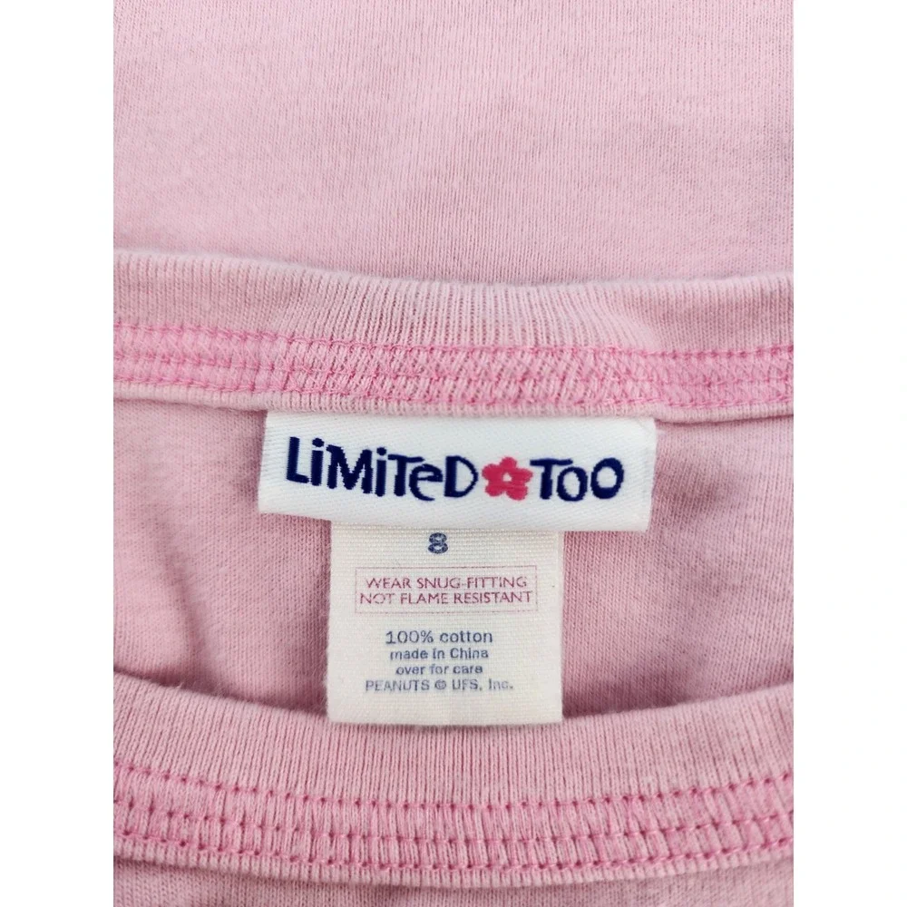 Limited Too Snoopy Peanuts Sweet Dreams Pajama Top Pink Size 8